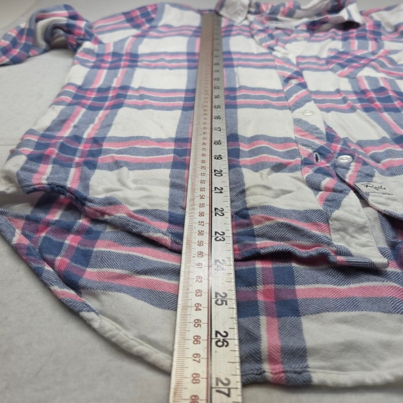 Women's Rails White Pink Blue Plaid Button Down Shirt M - Picture 10 of 10